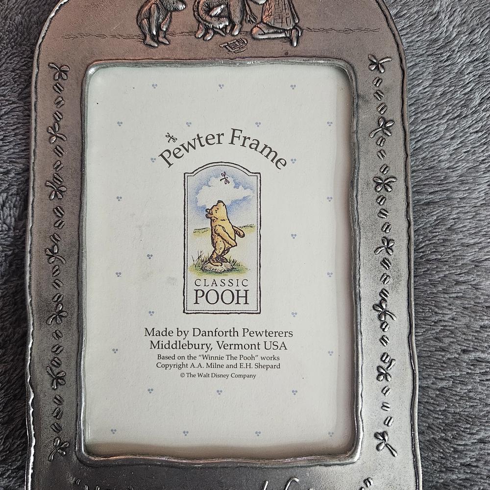 Classic Pooh Pewter Frame by Danforth Pewters In Middlebury Vermont USA